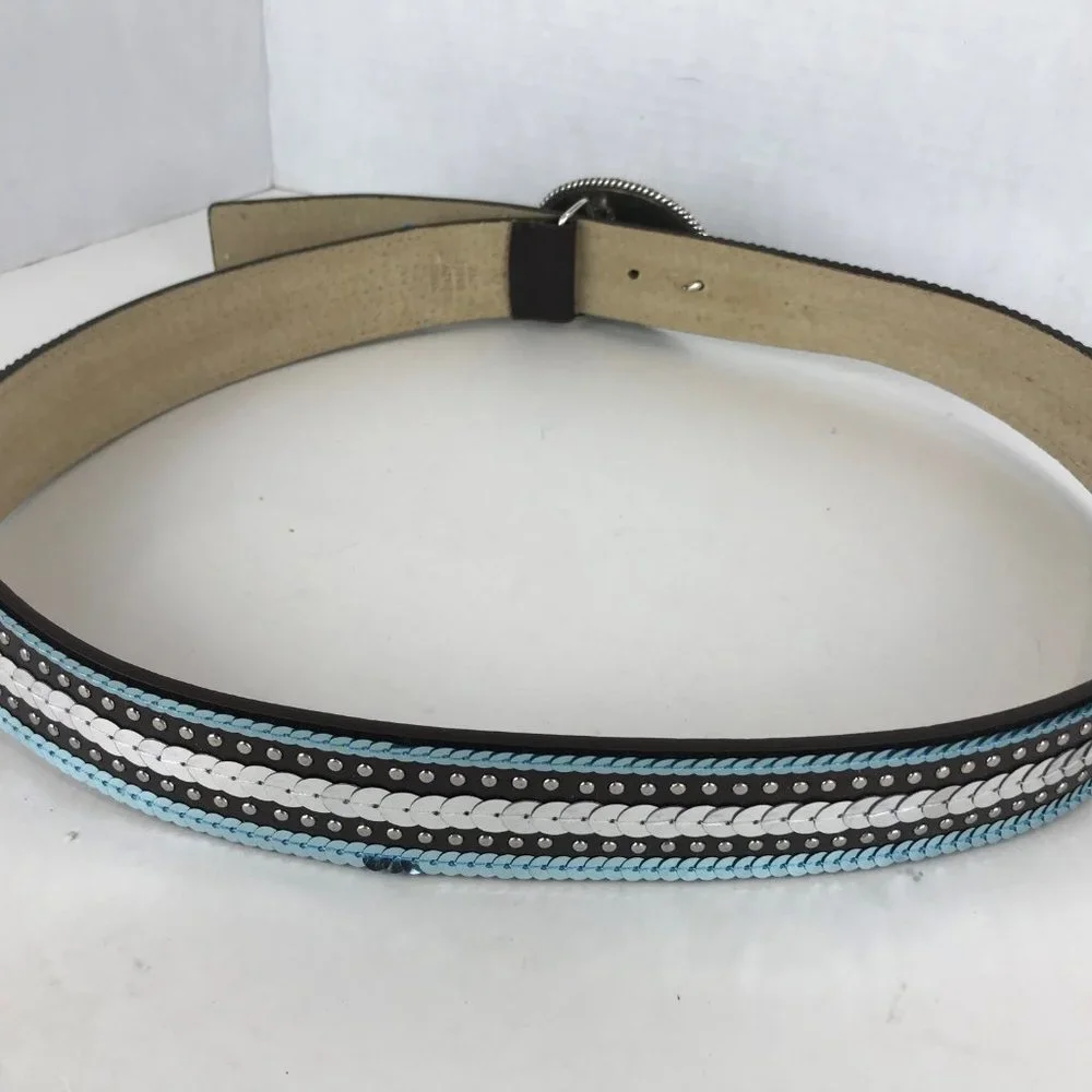 Unbranded sequined leather belt, Size XL